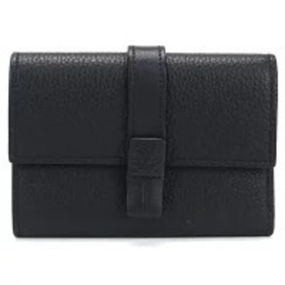Loewe Tri fold Wallet Compact Anagram Vertical Black
